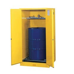 JUSTRITE&nbsp;Drum Storage Cabinets, 55 gal., Manual Close, with Drum Rollers
