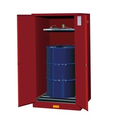 JUSTRITE&nbsp;Drum Storage Cabinets, 55 gal., Self-Close, with Drum Rollers