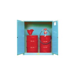 JUSTRITE&nbsp;Drum Storage Cabinets, 100 gal., Manual Close, with Drum Support