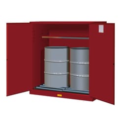 JUSTRITE&nbsp;Drum Storage Cabinets, 100 gal., Manual Close, with Drum Rollers