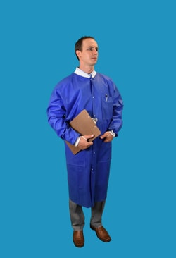 Keystone Safety Blue SMS Disposable Anti-Static Frocks
