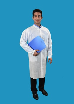 Keystone Safety White SMS Disposable Anti-Static Frocks