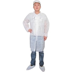 Keystone Safety White Polypropylene Lab Coats, Elastic Wrists