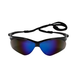 KleenGuard Nemesis Safety Glasses Frame Color: Black, Lens Tint: Blue,