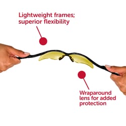 KleenGuard Nemesis Safety Glasses Frame Color: Black, Lens Tint: Amber,