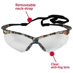 KleenGuard Nemesis Safety Glasses Frame Color: Camouflage, Lens Tint: Clear,