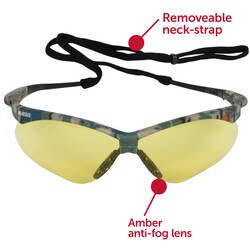 KleenGuard Nemesis Safety Glasses Frame Color: Camouflage, Lens Tint: Amber,