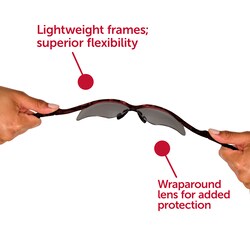 KleenGuard Nemesis Safety Glasses Frame Color: Red, Lens Tint: Smoke, Lens