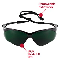 KleenGuard Nemesis Safety Glasses Frame Color: Black, Lens Tint: IR/UV