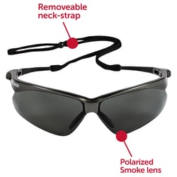 KleenGuard Nemesis Safety Glasses Frame Color: Gunmetal, Lens Tint: Smoke,