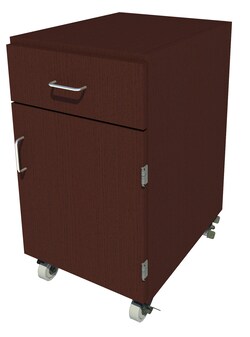 Fisherbrand Mobile Wood Cabinet, 18 in. Wide 1 Door 1 Drawer, 18 in. Wide,