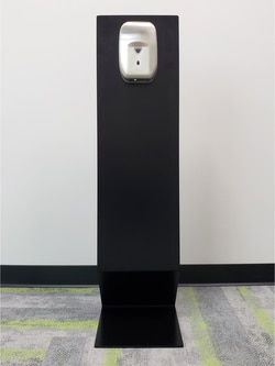 Lime Media Hand Sanitizer Floor Stand with Touchless Dispenser Black Finish