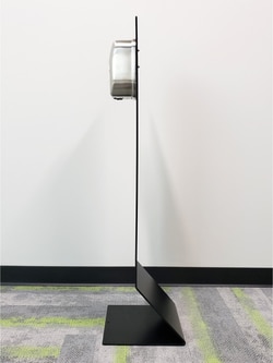 Lime Media Hand Sanitizer Floor Stand with Touchless Dispenser Black Finish