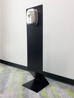 Lime Media Hand Sanitizer Floor Stand with Touchless Dispenser Black Finish