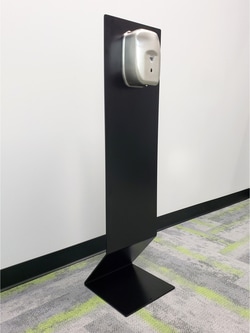 Lime Media Hand Sanitizer Floor Stand with Touchless Dispenser Black Finish