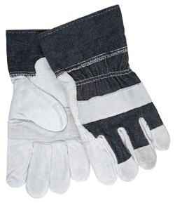 MCR Safety Economy Grade Split Cowhide Leather Patch Palm Work Gloves