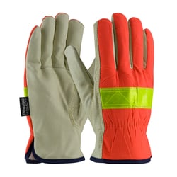 PIP&trade;&nbsp;Top Grain Pigskin Leather Palm Glove with Hi-Vis Back and 3M&trade; Thinsulate&trade; Lining