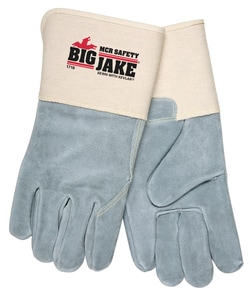 MCR Safety Big Jake™ Premium A+ Side Split Leather Palm/Back Work Gloves - Extended Cuff