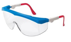 MCR Safety Crews Tomahawk Safety Glasses Red, White, and Blue Frame; Tint: