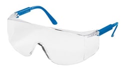MCR Safety Crews Tacoma Safety Glasses Blue Frame; Clear Lens; Coated for