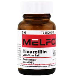 Melford Ticarcillin Disodium Salt 5 g | Buy Online | Melford | Fisher Scientific