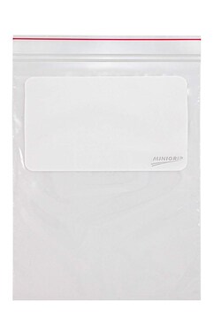 Minigrip Red Line Plain Reclosable Zipper Bags with White Block:Environmental