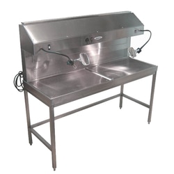 Mopec Multipurpose Dual Draft Grossing Station Description: Plumbing included:Autopsy