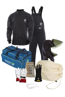 National Safety Apparel™ Enespro™ ArcGuard™ 40 cal Arc Flash Kit with Lift Front Hood and Voltage Gloves (08)