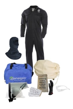 National Safety Apparel™ Enespro™ ArcGuard™ 8 cal Coverall Arc Flash Kit, Balaclava/Voltage Gloves (08)
