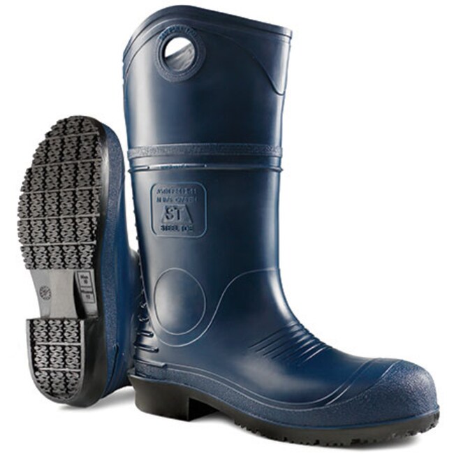 Men's PVC Chemical-Resistant Steel Toe Work Boots - Yellow Rain Boots