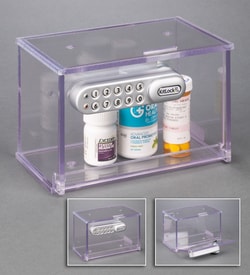 Poltex Locking Medication Box Locking Medication Box; Dimensions (L x W
