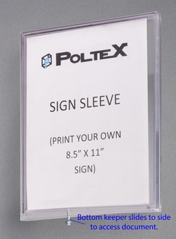 Poltex Clean Room Liquid Resistant Sign Sleeve Sign Sleeve; Mounting: Self-Adhesive:Facility