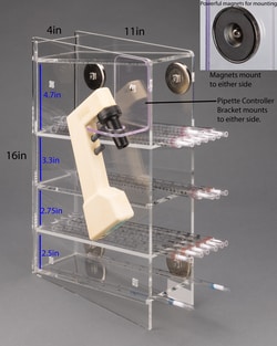 Poltex Serological Pipette Holder with Pipette Controller Bracket