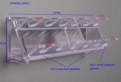 Poltex Wall Pipette Rack Mounts for 5 Pipettes, 1 Multichannel Wall Pipette