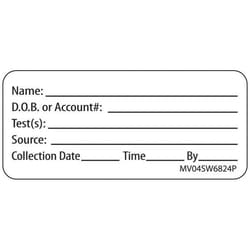 PDC&nbsp;Permanent Paper Label, 420 Labels/Roll