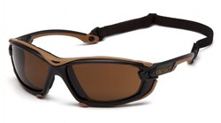 Pyramex Carhartt Toccoa Safety Eyewear FrameColor: Black and Tan, dimLensTint: