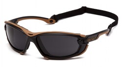 Pyramex Carhartt Toccoa Safety Eyewear FrameColor: Black and Tan, dimLensTint: