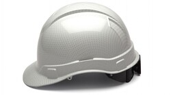 Pyramex Ridgeline Hydro Dipped Capstyle Hard Hat Color: Shiny White Graphite:Personal