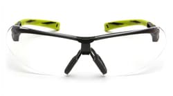 Pyramex Onix Safety Eyewear FrameColor: Blackand Green, dimLensTint: Clear,