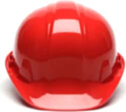 Pyramex SL Series Hard Hats, 4-point Ratchet Hard Hats; Color: Red:Personal
