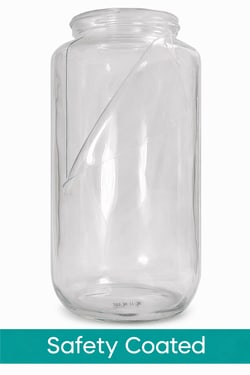Qorpak&trade;&nbsp;Safety Coated Clear Standard Wide Mouth Bottles, Without Caps