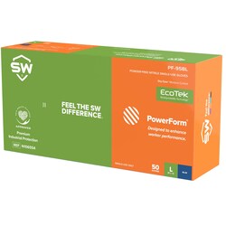 SW Sustainability Solutions&nbsp;PowerForm PF-95BL 6.1 mil Nitrile Exam Dry Core Sweat Absorbent Gloves