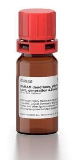 Sigma Aldrich PAMAM dendrimer, ethylenediamine core, generation 4.0 solution 2.5 g | Buy Online | Sigma Aldrich | Fisher Scientific