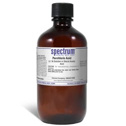 Perchloric Acid, 0.1 N Solution in Glacial Acetic Acid, (USP Volumetric Solution), Spectrum Chemical 1 L | Buy Online | Spectrum Chemical Manufacturing Corporation | Fisher Scientific