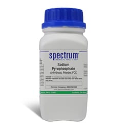 Sodium Pyrophosphate, Anhydrous, Powder, FCC, 95-100.5%, Spectrum Chemical 500 g | Buy Online | Spectrum Chemical Manufacturing Corporation | Fisher Scientific
