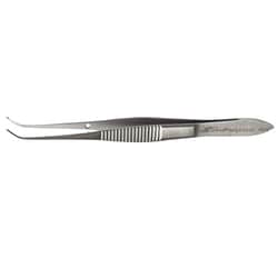 Stoelting Micro Dissecting Forceps 4 in., 1 x 2 Teeth, Slight Curve, 0.8mm:Animal