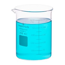 Supertek Low Form Glass Beakers with Double Capacity Scale and Spout 250 mL | Buy Online | Supertek&trade; | Fisher Scientific