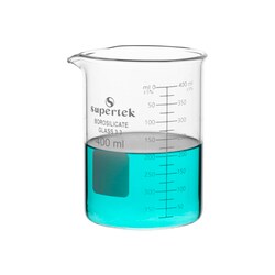 Supertek Low Form Glass Beakers with Double Capacity Scale and Spout 400 mL | Buy Online | Supertek&trade; | Fisher Scientific