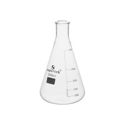Supertek Clear Glass Erlenmeyer Graduated Flasks with Enameled Area for Marking 3000 mL | Buy Online | Supertek&trade; | Fisher Scientific