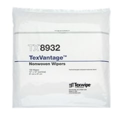 Texwipe TexVantage Cellulose/Polyester Wipers 12 x 12 in.; 150 wipers/bag;